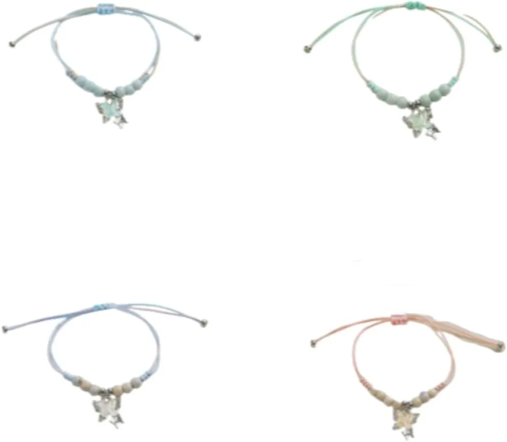 XAM Adjustable Ceramic Beaded Butterfly Friendship Bracelet elegant coloful for daily gift