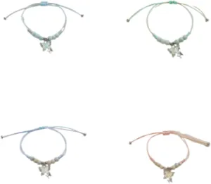 XAM Adjustable Ceramic Beaded Butterfly Friendship Bracelet elegant coloful for daily gift