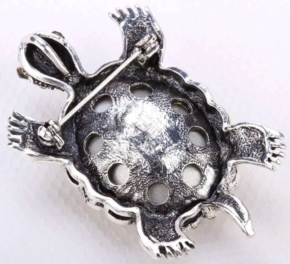 YACQ Women's Big Turtle Pin Brooch   Pendant 2 in 1 - Scarf Holders - Lead & Nickle Free - (2-1/4 x 1-1/2) Inches - Halloween Costume Jewelry Accessories