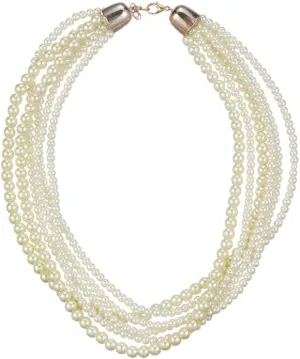 YAZILIND Imitation Pearl Necklace Multilayer Clavicle Choker Vintage Women Elegant Accessories