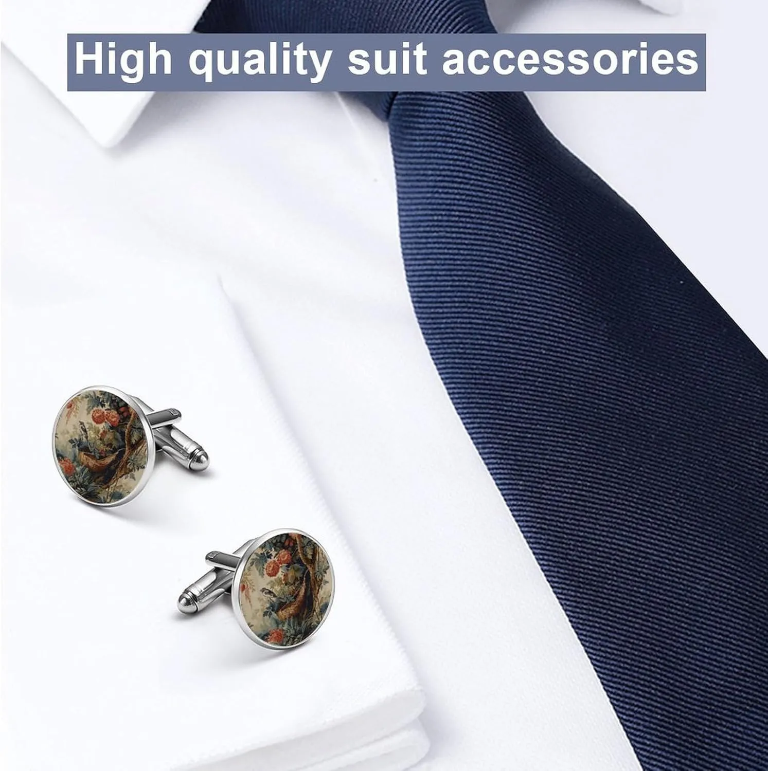 Yellow Grey Chinoiserie Bird Cuff Links Mens Traditional Chinese Shirt Cufflinks Chinese Style Mens Cufflinks Exotique Valentine's Day Wedding Cuff Links Cufflinks