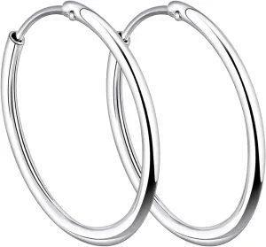 YL Hoop Earrings 925 Sterling Silver Polished Circle Earring 20-50 MM Hoops Diameter Jewelry for Women