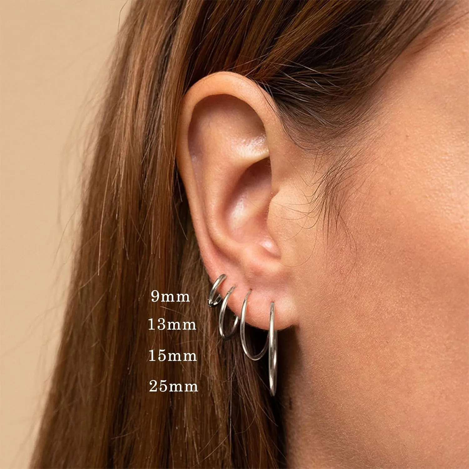 YL Hoop Earrings 925 Sterling Silver Polished Circle Earring 20-50 MM Hoops Diameter Jewelry for Women