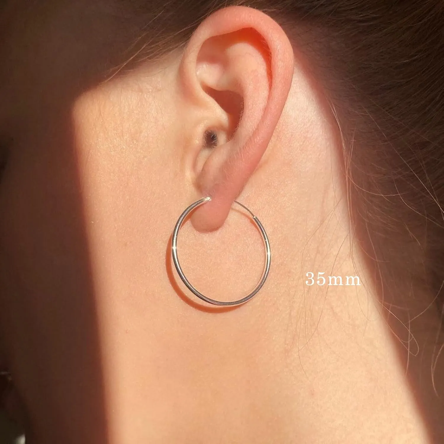 YL Hoop Earrings 925 Sterling Silver Polished Circle Earring 20-50 MM Hoops Diameter Jewelry for Women