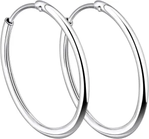 YL Hoop Earrings 925 Sterling Silver Polished Circle Earring 20-50 MM Hoops Diameter Jewelry for Women