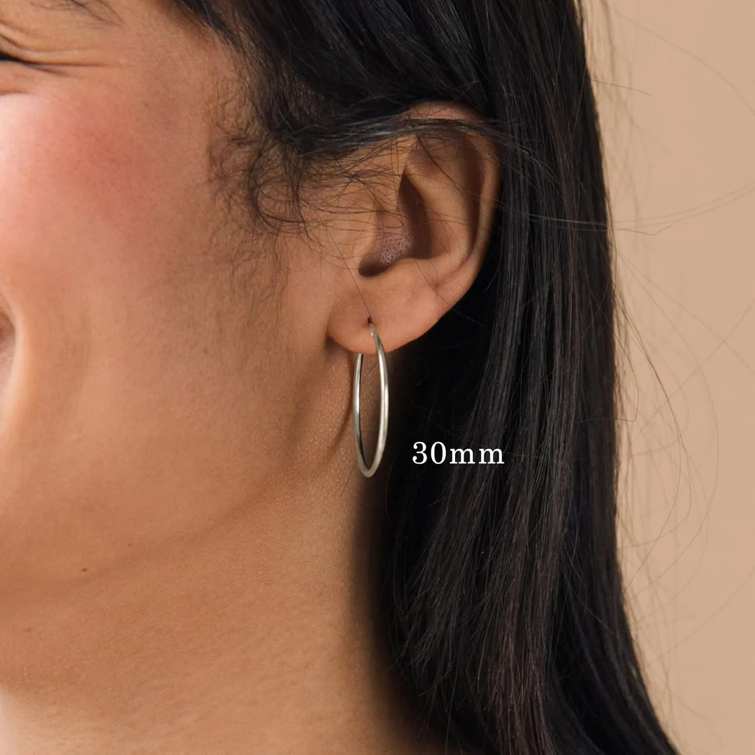 YL Hoop Earrings 925 Sterling Silver Polished Circle Earring 20-50 MM Hoops Diameter Jewelry for Women