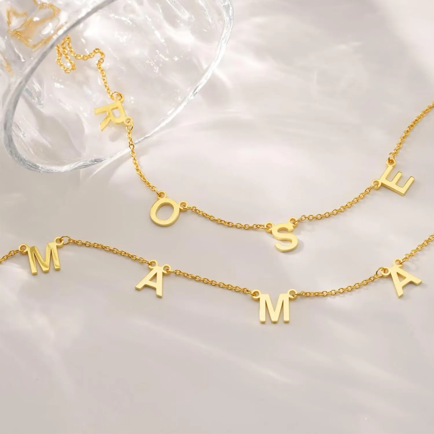 Yopicks Custom Initial Necklace, Personalized Name Necklaces for Women 14K Gold Plated Letter Necklace Name Necklace Mama Necklace | Graduation Gifts Birthday Gifts for Women