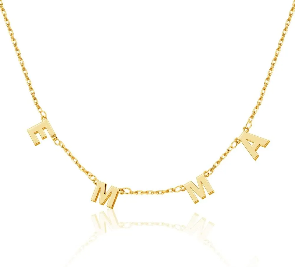 Yopicks Custom Initial Necklace, Personalized Name Necklaces for Women 14K Gold Plated Letter Necklace Name Necklace Mama Necklace | Graduation Gifts Birthday Gifts for Women